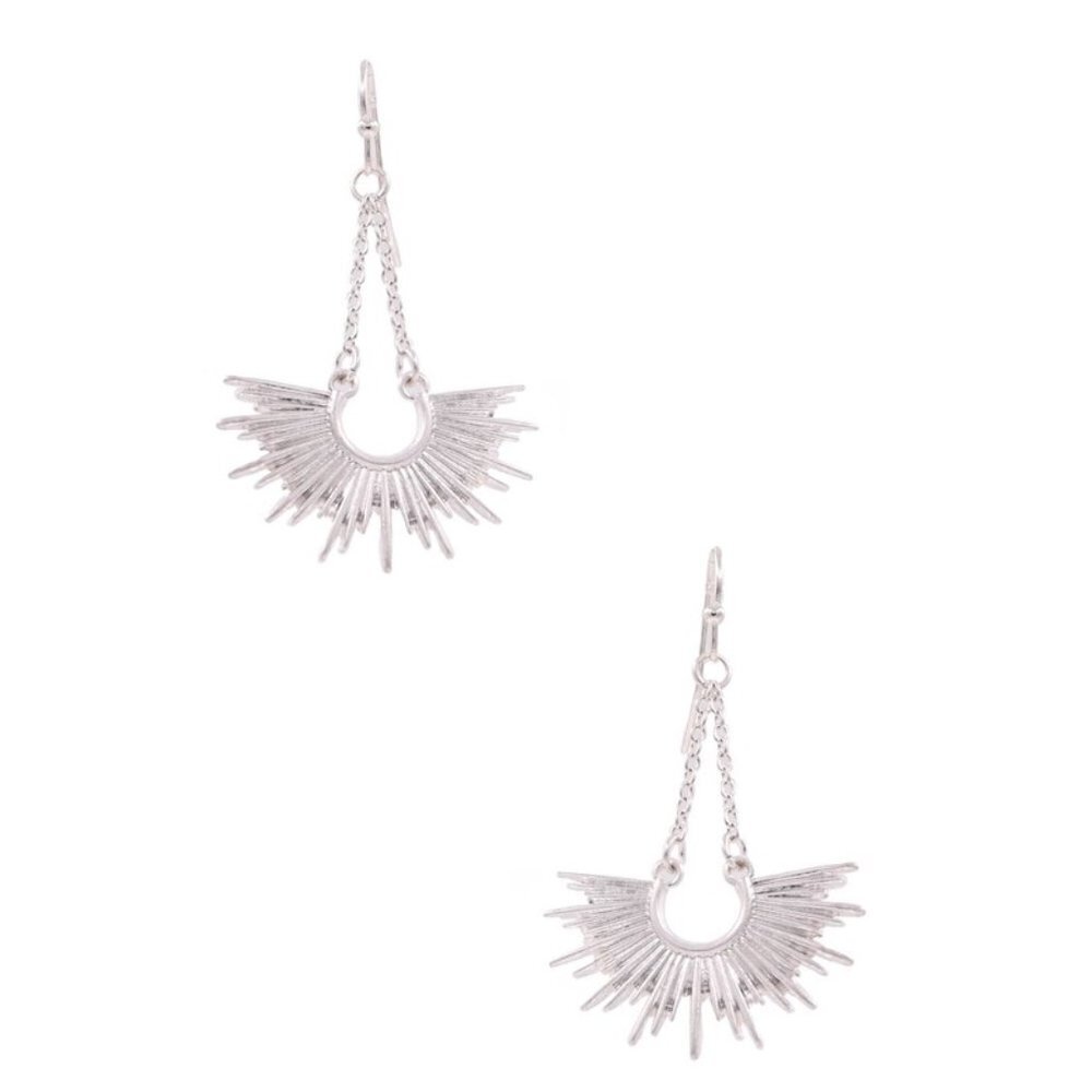 KIMBERLY SILVER HALF SUN DROP EARRINGS